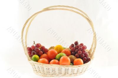 A basketful of various fruits