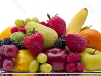 fruit filled shopping basket
