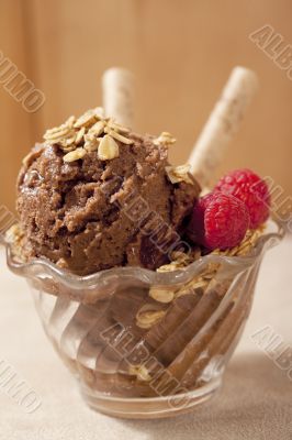 close up image of chocolate ice cream