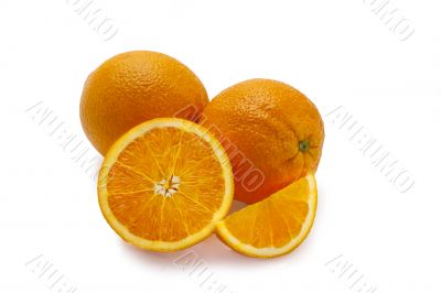 different orange slices