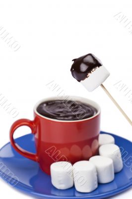 cup of chocolate with white mallows