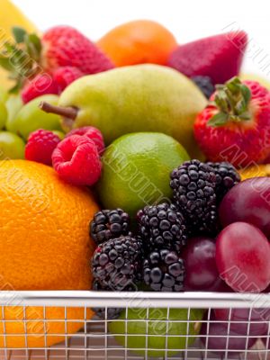 fruit filled shopping basket