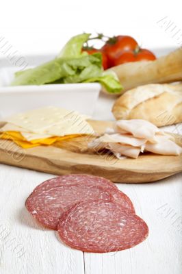 ingredients of ham sandwich 