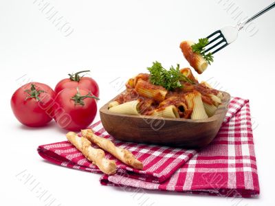 fork taking pasta