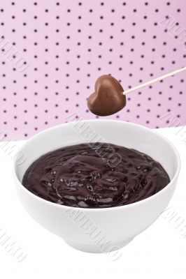 heart chocolate and syrup
