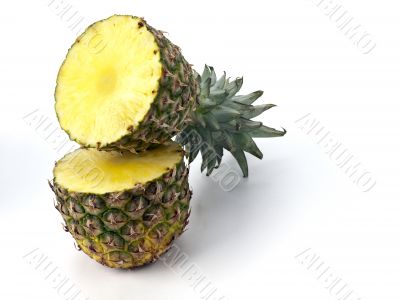Pinapple cut in half