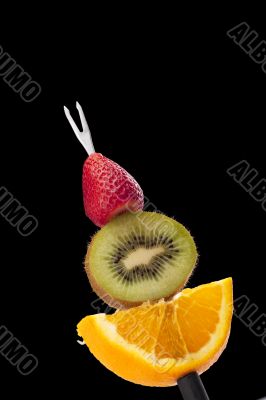 fruit slices in a fondue