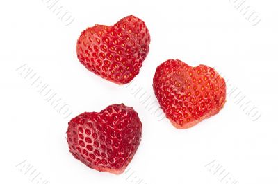heart shape strawberries 