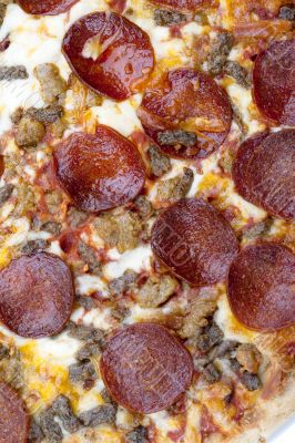 close up image of a pizza