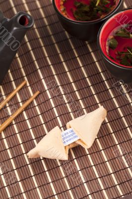cracked open fortune cookie