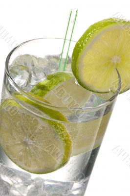 cold drink with lime