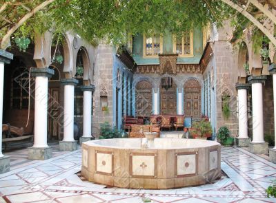 Eastern courtyard with a fountain