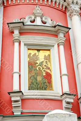 icon on th wall of the Epiphany Monastery in Moscow;