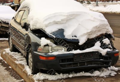 destroyed car