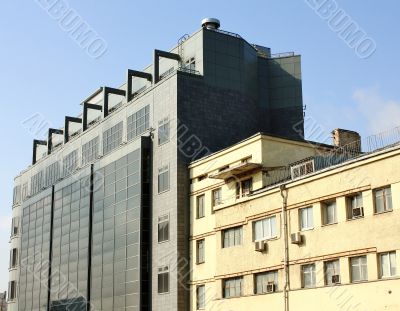 New and old building