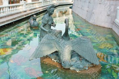 Sculpture on a Russian fairy tale `Geese-swans`