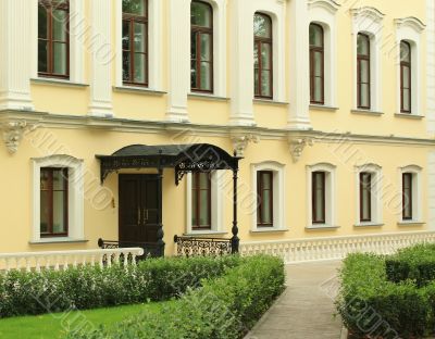 yellow facade of the official building