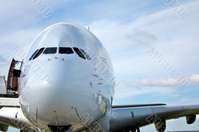passenger aircraft A 380, front view