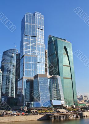 Buildings of the area `Moscow City`