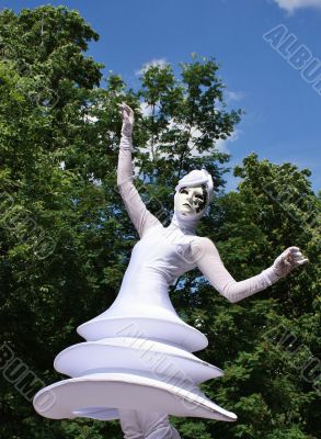 Girl in a fancy masquerade dress 