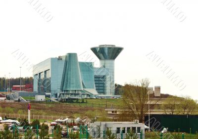 High-tech style building complex