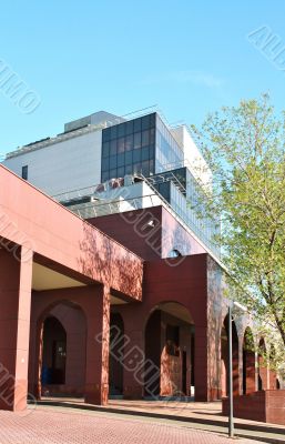 Facade of massive building
