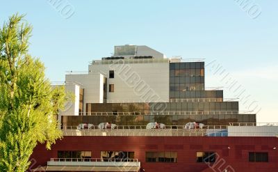 Facade of massive building