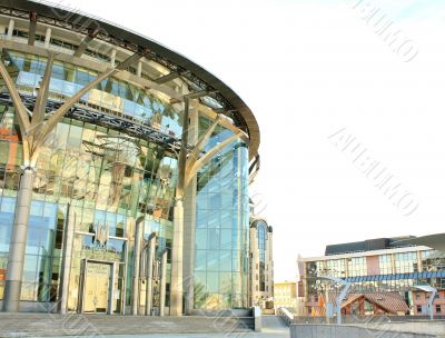 Construction of glass and steel with dome