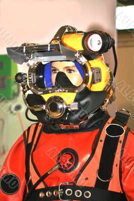 Helmet of diver