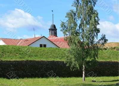 Ancient buildings behind the fortification