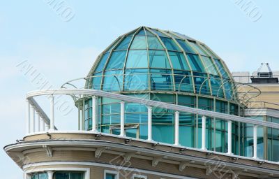 Top of high-tech style building