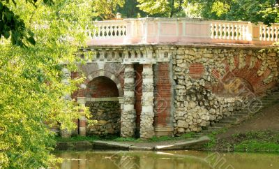 Grotto on the ponds shore