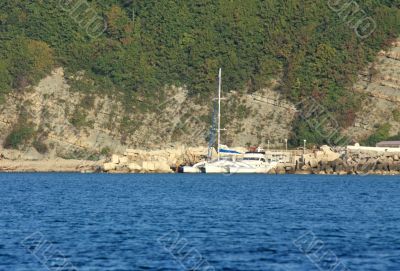 Yacht pier in summer