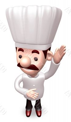Ask the chef hands up. 3D Chef Character