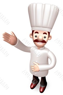 Body language to welcome Chef. 3D Chef Character