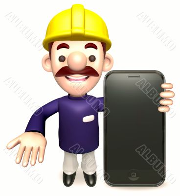 Staff to promote the mobile phone. 3D Sales Man Character 