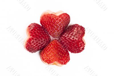 strawberries on heart shaped