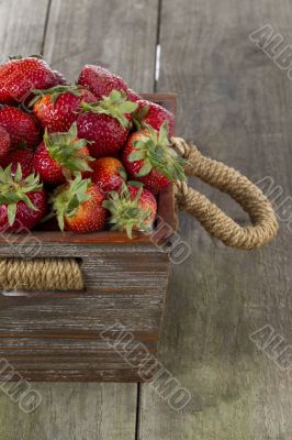 strawberries wooden basket