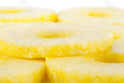 closeup pineapple slices