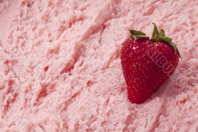 strawberry on strawberry ice cream