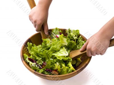 tossing salad