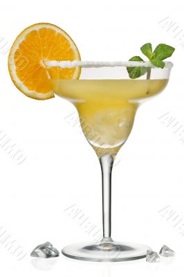 orange juice in martini glass