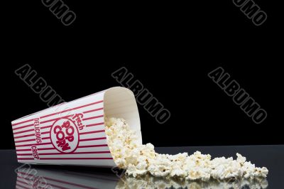spilled box of popcorn