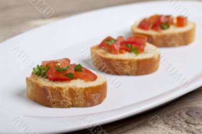 bruschetta with tomatoes and basil