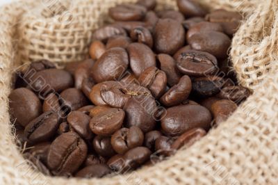 close up image of coffee on the sack