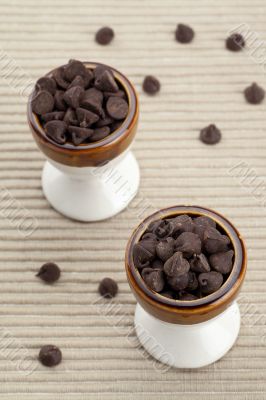 two cups of chocolate kisses