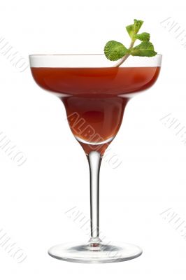 fruit juice in martini glass