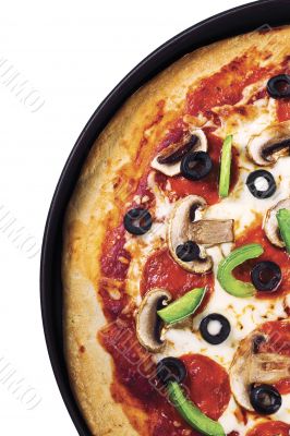 delicious pizza on pan
