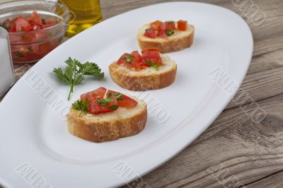 plate of bruschetta