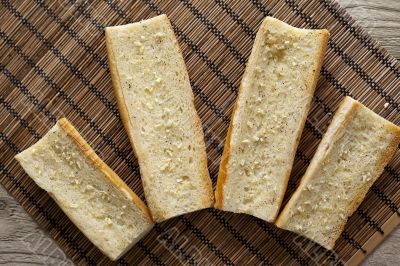 bread slices with garlic spread